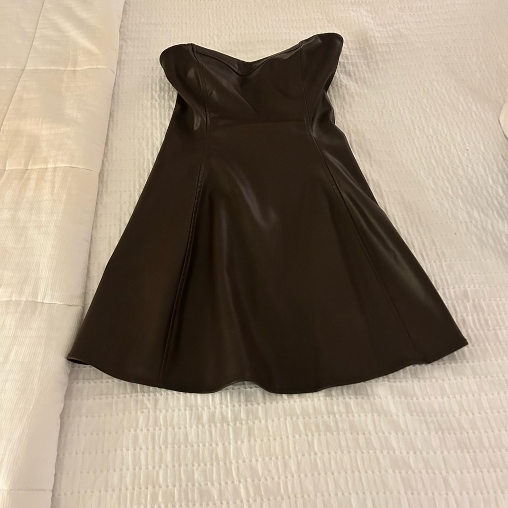 NEEDI Brown Strapless Dress